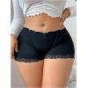 image:imageSOLY HUX Plus Size Boyshort Underwear for Women 3 Packs Lace Trim Mid Rise PantiesBlack Grey White