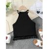 image:imageSOLY HUX Toddler Girls Fringe Trim Halter Top Sleeveless Summer Boho Crop Cami TopsSolid Black