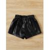 image:imageSOLY HUX Toddler Girls PU Leather Shorts Elastic Waist Straight Leg Loose Casual ShortsPure Black