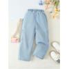 image:imageSOLY HUX Toddler Girls Straight Leg Jeans Elastic Waist Cute Denim Pants Lovely Summer ClothesMedium Wash