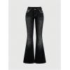 image:imageSOLY HUX Womens Bell Bottom Jeans Embroidery Y2k Stretch Flare Denim PantsBlack Embroidery