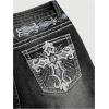 image:imageSOLY HUX Womens Bell Bottom Jeans Embroidery Y2k Stretch Flare Denim PantsBlack Graphic Embroidery
