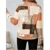 image:imageSOLY HUX Womens Color Block Printed Sweatshirt Half Zip Crew Neck Long Sleeve Casual Pullover TopsMulticoloured Printed