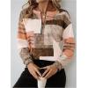 image:imageSOLY HUX Womens Color Block Printed Sweatshirt Half Zip Crew Neck Long Sleeve Casual Pullover TopsMulticoloured Printed