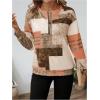 image:imageSOLY HUX Womens Color Block Printed Sweatshirt Half Zip Crew Neck Long Sleeve Casual Pullover TopsMulticoloured Printed