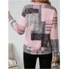 image:imageSOLY HUX Womens Color Block Printed Sweatshirt Half Zip Crew Neck Long Sleeve Casual Pullover TopsPink Printed