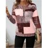 image:imageSOLY HUX Womens Color Block Printed Sweatshirt Half Zip Crew Neck Long Sleeve Casual Pullover TopsRose Red Printed