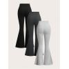 image:imageSOLY HUX Womens Flare Leggings 3 Packs Casual Bell Bottom Skinny Pants Going Out Outfit Fall ClothesBlack Grey Multi