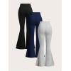 image:imageSOLY HUX Womens Flare Leggings 3 Packs Casual Bell Bottom Skinny Pants Going Out Outfit Fall ClothesGrey Dark Blue Black