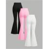 image:imageSOLY HUX Womens Flare Leggings 3 Packs Casual Bell Bottom Skinny Pants Going Out Outfit Fall ClothesWhite Pink Black