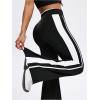 image:imageSOLY HUX Womens Flared Leggings High Waisted Side Striped Bell Bottom Workout Yoga PantsBlack and White