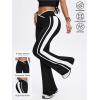 image:imageSOLY HUX Womens Flared Leggings High Waisted Side Striped Bell Bottom Workout Yoga PantsBlack and White