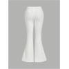 image:imageSOLY HUX Womens Floral Flare Pants Y2k Ruched Ruffle Low Rise Bell Bottom Pants TrousersWhite