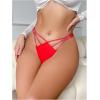 image:imageSOLY HUX Womens Glitter Rhinestone G String Thongs Cut Out Low Rise Panties UnderwearPlain Red