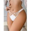 image:imageSOLY HUX Womens Glitter Rhinestone G String Thongs Cut Out Low Rise Panties UnderwearPlain White