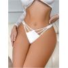 image:imageSOLY HUX Womens Glitter Rhinestone G String Thongs Cut Out Low Rise Panties UnderwearPlain White
