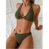 image:imageSOLY HUX Womens Halter Bikini Set V Neck Ring Linked Bathing Suit Summer Beach Two Piece SwimsuitArmy Green