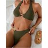 image:imageSOLY HUX Womens Halter Bikini Set V Neck Ring Linked Bathing Suit Summer Beach Two Piece SwimsuitArmy Green