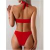 image:imageSOLY HUX Womens Halter Bikini Set V Neck Ring Linked Bathing Suit Summer Beach Two Piece SwimsuitPlain Red