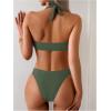 image:imageSOLY HUX Womens Halter Bikini Set V Neck Ring Linked Bathing Suit Summer Beach Two Piece SwimsuitPure Army Green