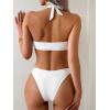 image:imageSOLY HUX Womens Halter Bikini Set V Neck Ring Linked Bathing Suit Summer Beach Two Piece SwimsuitPure White