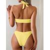 image:imageSOLY HUX Womens Halter Bikini Set V Neck Ring Linked Bathing Suit Summer Beach Two Piece SwimsuitPure Yellow