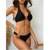 image:imageSOLY HUX Womens Halter Bikini Set V Neck Ring Linked Bathing Suit Summer Beach Two Piece SwimsuitSolid Black