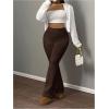 image:imageSOLY HUX Womens High Waisted Flare Pants Elastic Waist Bell Bottom Workout Yoga PantsPure Brown