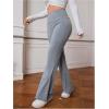 image:imageSOLY HUX Womens High Waisted Flared Leggings Yoga Pants Bell Bottom Skinny Long SweatpantsLight Grey