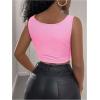 image:imageSOLY HUX Womens Lace Up Crop Tank Tops Sleeveless Scoop Neck Ribbed Slim Fit Going Out ShirtsPlain Pink
