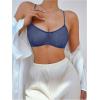 image:imageSOLY HUX Womens Mesh Solid Sheer See Through Lingerie Set Sexy Lace Bra and Panty 2 PieceDark Blue