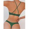 image:imageSOLY HUX Womens Mesh Solid Sheer See Through Lingerie Set Sexy Lace Bra and Panty 2 PieceDark Green