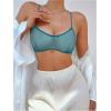 image:imageSOLY HUX Womens Mesh Solid Sheer See Through Lingerie Set Sexy Lace Bra and Panty 2 PiecePlain Teal Blue