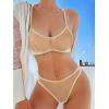 image:imageSOLY HUX Womens Mesh Solid Sheer See Through Lingerie Set Sexy Lace Bra and Panty 2 PiecePure Apricot