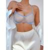 image:imageSOLY HUX Womens Mesh Solid Sheer See Through Lingerie Set Sexy Lace Bra and Panty 2 PiecePure Blue