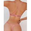 image:imageSOLY HUX Womens Mesh Solid Sheer See Through Lingerie Set Sexy Lace Bra and Panty 2 PiecePure Light Pink