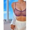 image:imageSOLY HUX Womens Mesh Solid Sheer See Through Lingerie Set Sexy Lace Bra and Panty 2 PiecePure Purple