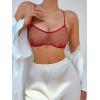 image:imageSOLY HUX Womens Mesh Solid Sheer See Through Lingerie Set Sexy Lace Bra and Panty 2 PieceSolid Red