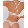 image:imageSOLY HUX Womens Mesh Solid Sheer See Through Lingerie Set Sexy Lace Bra and Panty 2 PieceSolid White