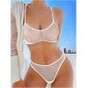 image:imageSOLY HUX Womens Mesh Solid Sheer See Through Lingerie Set Sexy Lace Bra and Panty 2 PieceSolid White