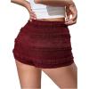 image:imageSOLY HUX Womens Micro Ruffle Shorts Lace Bloomers Y2k Low Rise Layered Mini ShortsPlain Burgundy