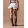 image:imageSOLY HUX Womens Micro Ruffle Shorts Lace Bloomers Y2k Low Rise Layered Mini ShortsPlain White