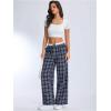 image:imageSOLY HUX Womens Plaid Checkered Pants Wide Leg Baggy Loose Sweatpants Cute Comfy Lounge Pajama Pants with PocketsBlue Plaid