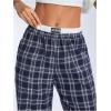 image:imageSOLY HUX Womens Plaid Checkered Pants Wide Leg Baggy Loose Sweatpants Cute Comfy Lounge Pajama Pants with PocketsBlue Plaid