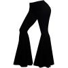 image:imageSOLY HUX Womens Plus Size Flare Pants Elastic Waist Ruffle Bell Bottom Pants Long TrousersPure Black