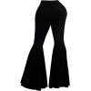 image:imageSOLY HUX Womens Plus Size Flare Pants Elastic Waist Ruffle Bell Bottom Pants Long TrousersPure Black
