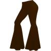 image:imageSOLY HUX Womens Plus Size Flare Pants Elastic Waist Ruffle Bell Bottom Pants Long TrousersPure Coffee Brown
