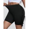 image:imageSOLY HUX Womens Plus Size Fringe Shorts Elastic High Waisted Skinny Shorts Going Out Country Concert OutfitsPlain Black