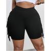 image:imageSOLY HUX Womens Plus Size Fringe Shorts Elastic High Waisted Skinny Shorts Going Out Country Concert OutfitsPlain Black
