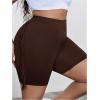 image:imageSOLY HUX Womens Plus Size Fringe Shorts Elastic High Waisted Skinny Shorts Going Out Country Concert OutfitsPlain Brown